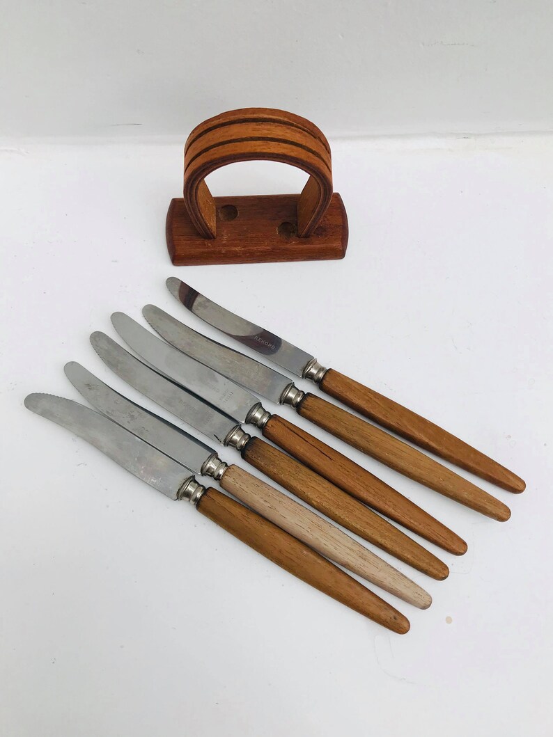Dessert Fruit knife set with holder knives Norwegian Rostfrei Etsy