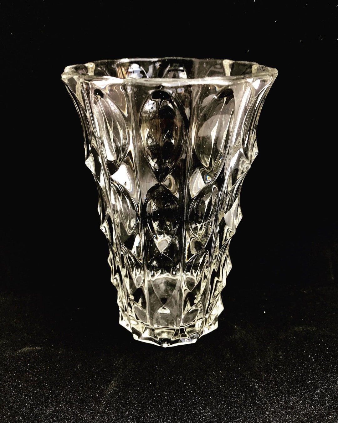 Vase Clear Glass Large Vintage 1930's Art Deco Style - Etsy