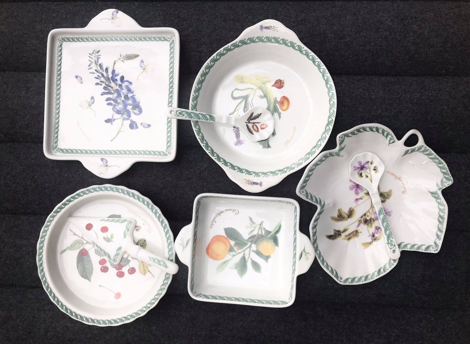 Ravier compartimenté porcelaine Tognana « Le terrine Botaniche