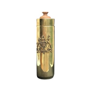 Cocktail shaker Vintage Tommi Parzining, Messing Walnuss Hollywood Regency Italienischer Zylinder Messing Made in Italy 1970er Jahre Geschenk Sammler