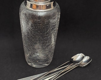 WMF Cocktailshaker: Silverpläterad barset med skedar, mitten av århundradet