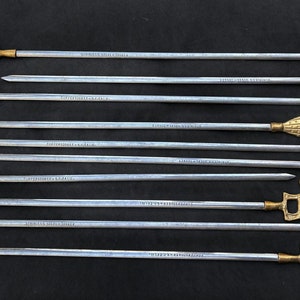 Skewers sticks Set barbecue pikes Gift for Him grilling kebab brass 60s garden party barbecue accessories vintage outdoors living