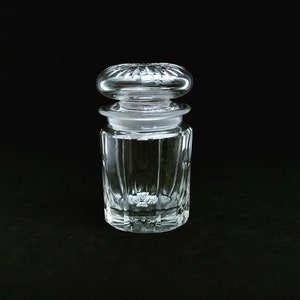 Antique Clear Glass Jam Pot Jelly Preserve Jar box Mustard Pot,  Condiment Jar with Lid Bowl Farmhouse Shabby Cottage Chic Victorian English