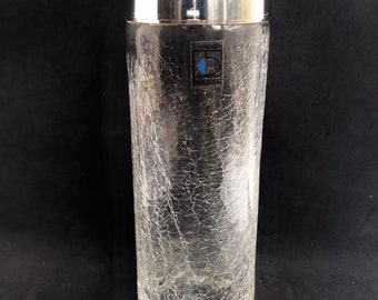 Vintage Shaker à Cocktail en verre craquelé extra haut 60s déco bar  accessoires bar décor bar ancien cadeau pour lui
