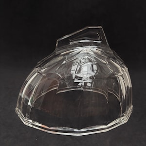 Kristall Käseglocke: Geschnitzte Glas Butter Deckel, Französisch Antik