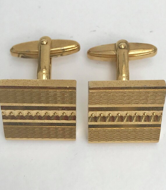 Boutons De Manchettes Carrés Dorés - 1,7 Cm - Occasion En Très Bon état