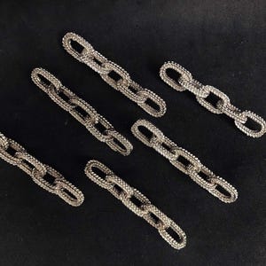 Knife Rests metal Set 6 Silver Plated 1930s Vintage Holders Art Deco Link Chain Shaped Nautical decor cutlery holders gift table decor