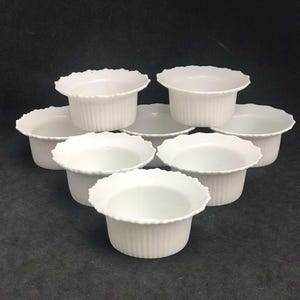Candle holder set 8 Porcelain White table decor Holder Tealight Votive 1970s Century modern Minimalist decor French gift for Hostess