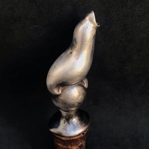 Flaschenverschluss Ausgießer Wein dänisch versilbert Siegel auf Kugelform Art Deco 1930 Bar Werkzeug, Bar Zubehör Antique Bar skandinavisch Zirkus