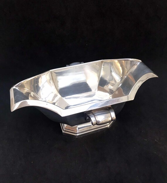 GRANDE SAUCIÈRE ARGENT massif MINERVE 19 Eme décor ROCAILLE gui