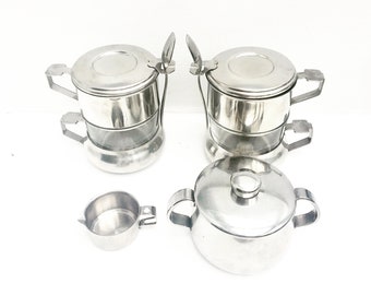 Coffee maker vintage french percolator single cup drip coffee filter Breakfast set coffee filter single cup stainless steel french vintage