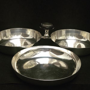 Vintage Silver Plated Bowls: L&#39;Ecuyer Paris & German Dish, 1920s Vanity Decor