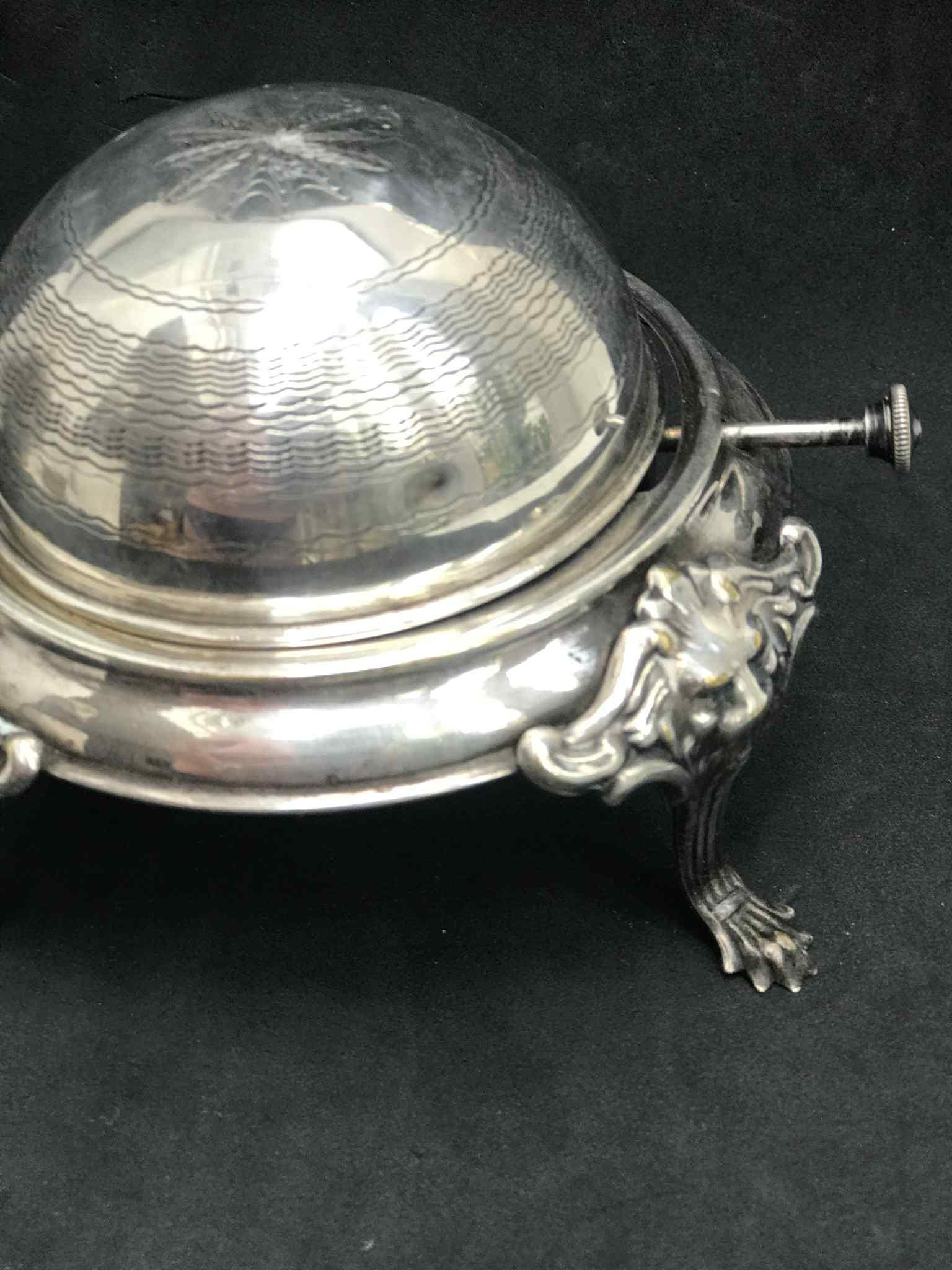【英国】 キャビアサーバー / バターディッシュ ロールトップ式 工芸品 【英国】バターディッシュ/キャビアサーバー ロールトップ