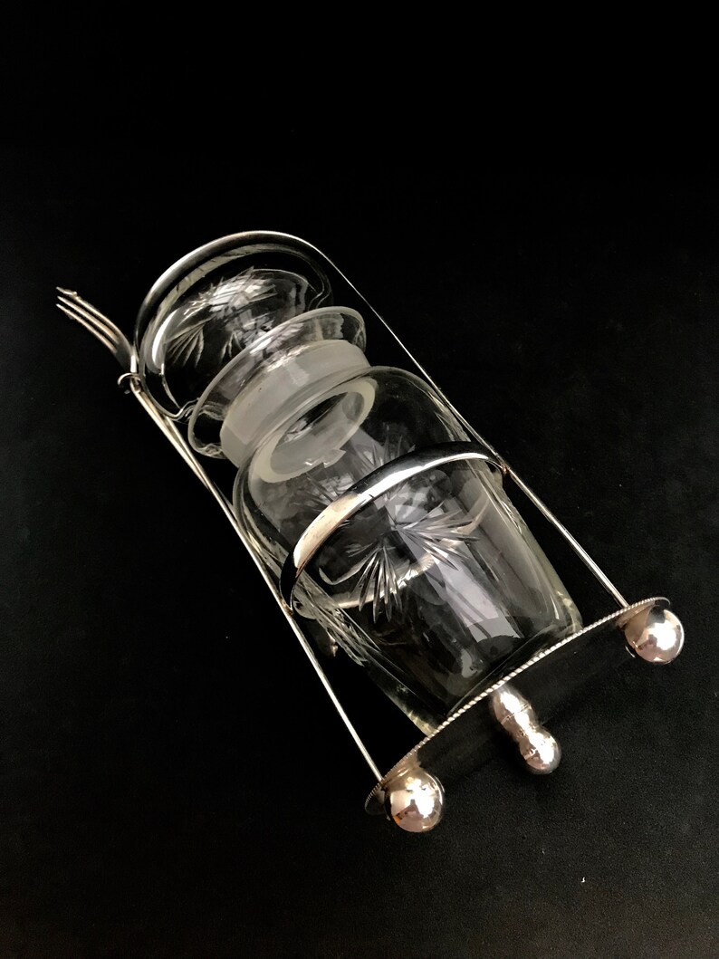 Pickles Jar Cut Crystal Silver Plated English Castor Fork Etsy