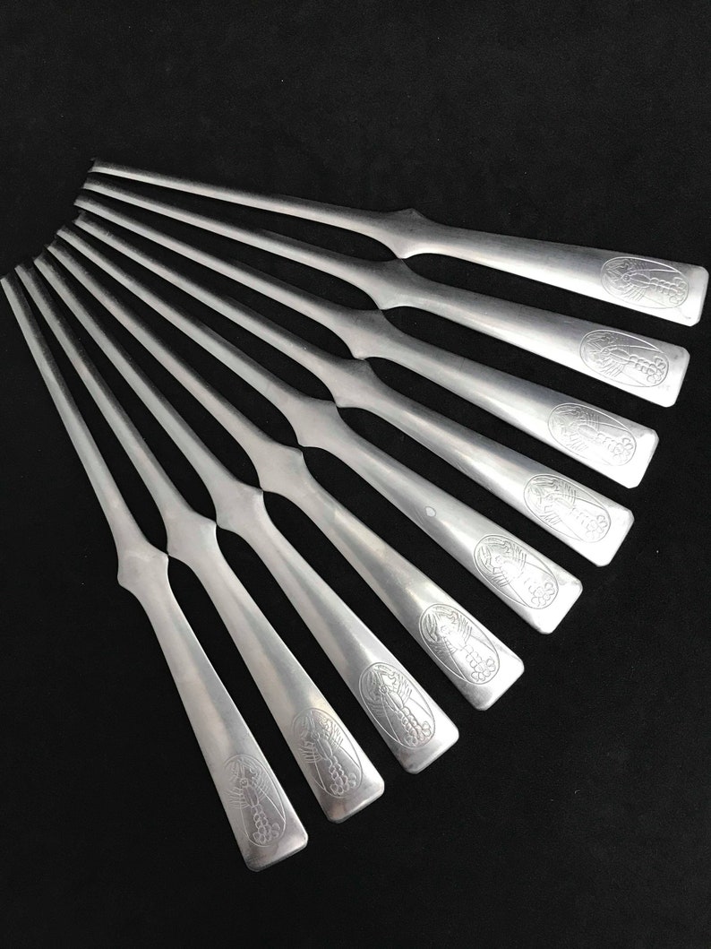 Lobster fork set 9 Vintage Seafood picks forks Seafood Etsy
