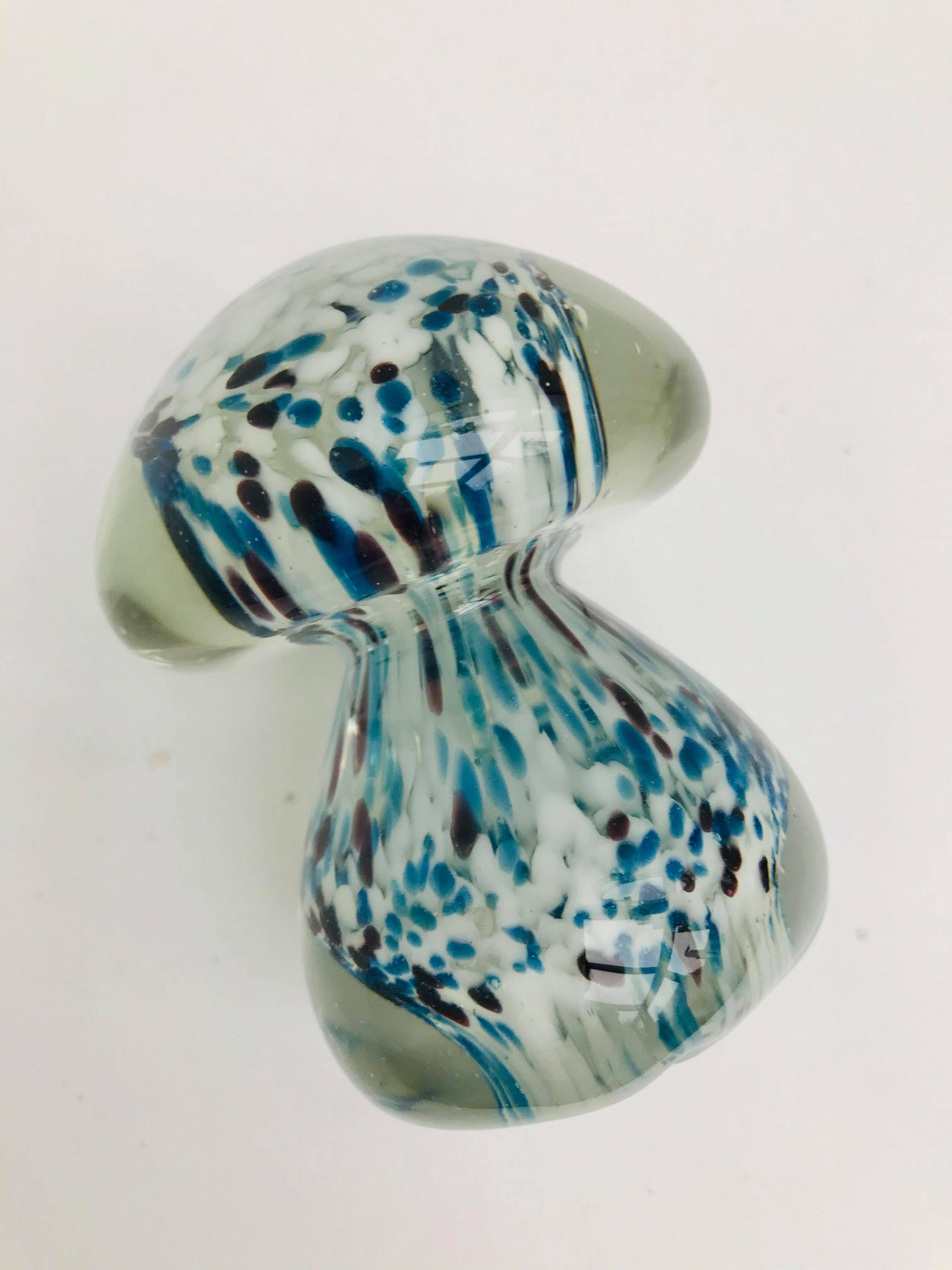 Art Glass Mushroom Paperweight Blown Glass murano Art Glass Etsy