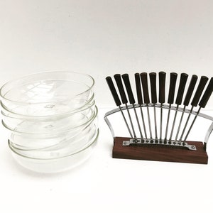 Tapas set plates Snack bowls forks picks party Schott and Gen Mainz  Meze set  glass dip  Spices cream serving dish gift for family