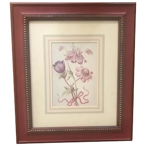 Laura Ashley Framed Flower Print: Vintage Botanical Art, English Cottage Decor