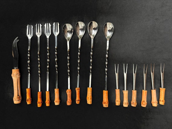 Vintage Bambus Griff Barzubehr Set: Edelstahl Tiki Cocktail Besteck -  Etsy.de