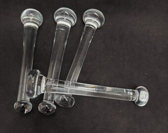 Vintage Glass Swizzle Sticks Set: Handmade Danish Barware