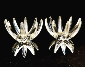 Vintage Lucite Lotus Świeczniki: Atomic Decor w stylu Mid Century Modern