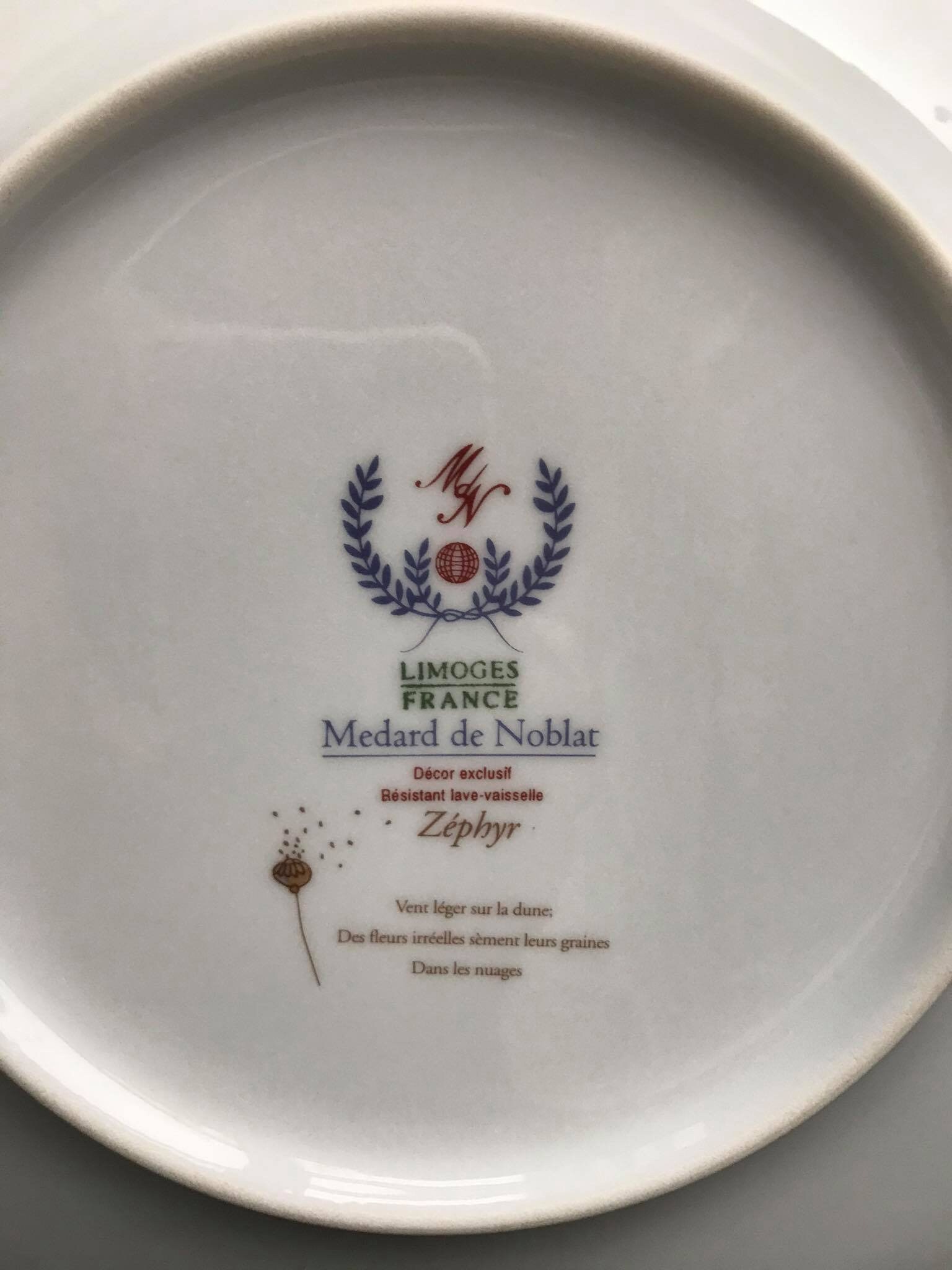 Limoges Dinner Plate: Medard De Noblat Zephyr Amapola, 10