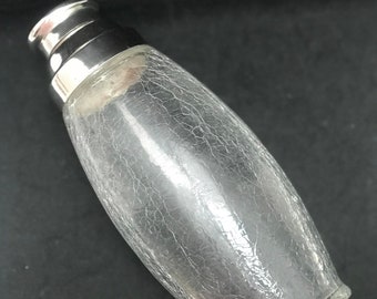 Mid Century Glass Cocktail Shaker: Silver Plated Bar Accessory