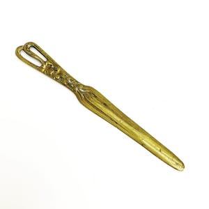 Abrecartas Art Nouveau firmado en bronce Cortador de papel Cuchillo Abrecartas Regalo para él Accesorios de escritorio Decoración de escritorio antigua de Bélgica