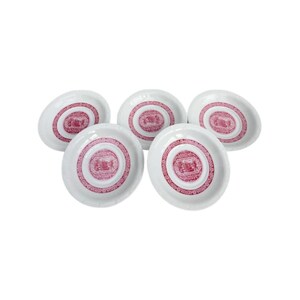Heinrich Germany Rudesheim Coffe Saucers Only 6 Red White Germany Heinrich Irish Coffee Cup saucers for Goblet Rudesheimer China Replacement