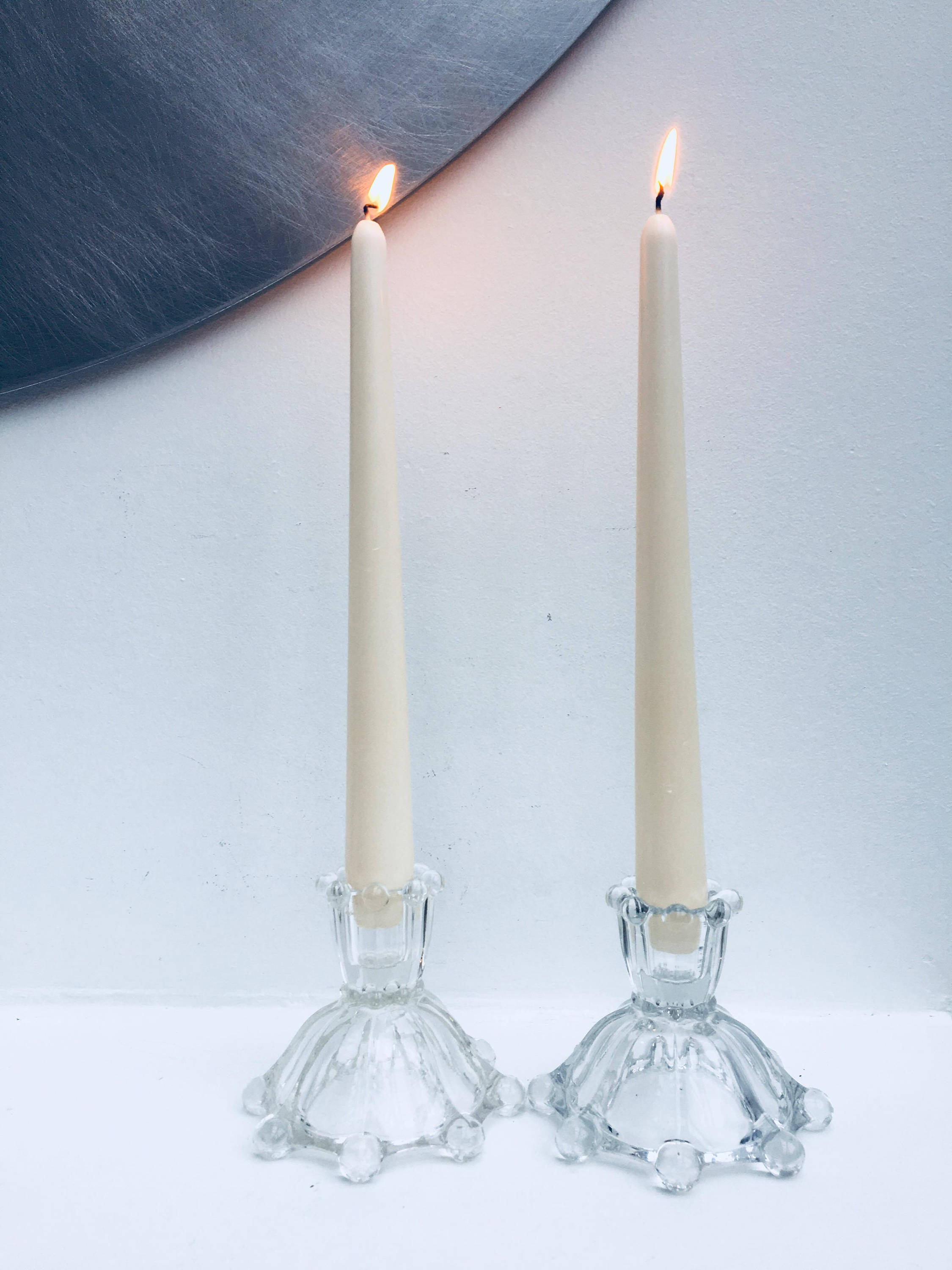 Candlewick candle holders 2 glass candlesticks art glass Etsy