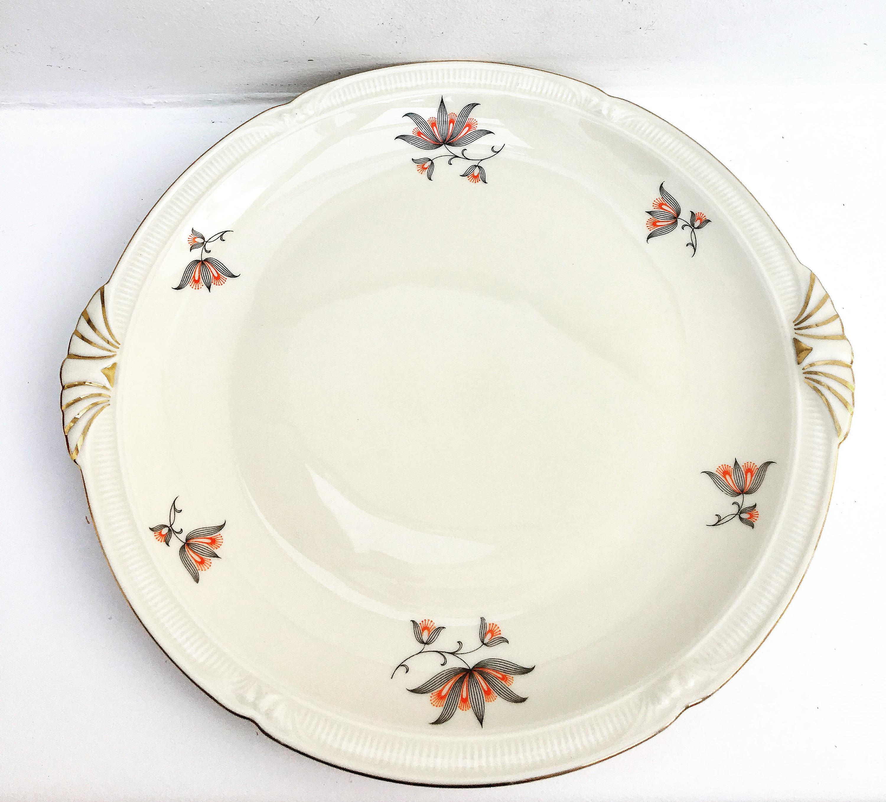 アンティークのドイツ製磁器サービングディッシュ：Zeh Scherzer & Co