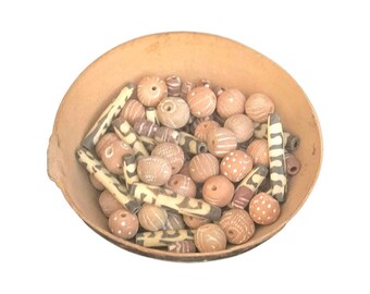 African Terracotta Clay Beads: Hand-Painted Tribal Jewelry Making Supplies