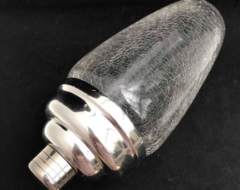 Vintage Cocktail Shaker large Silver plated Glass Shaker Bar Accessories, Mid Century, Martini Shaker, Vintage Bar Ware, Mid Century, 1950