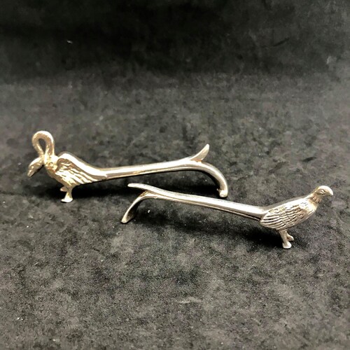 Knife Rests for table Art Deco Animal shops Swan Holders Silver Plated Metal. animal shaped Dinner table holiday elegant set of 2 gift for couple