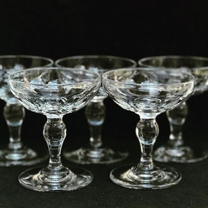 Copas de champán 5 copas de crema Val Saint Lambert copas de helado o postre copas de cristal vintage de los años 20 regalo de cóctel para pareja