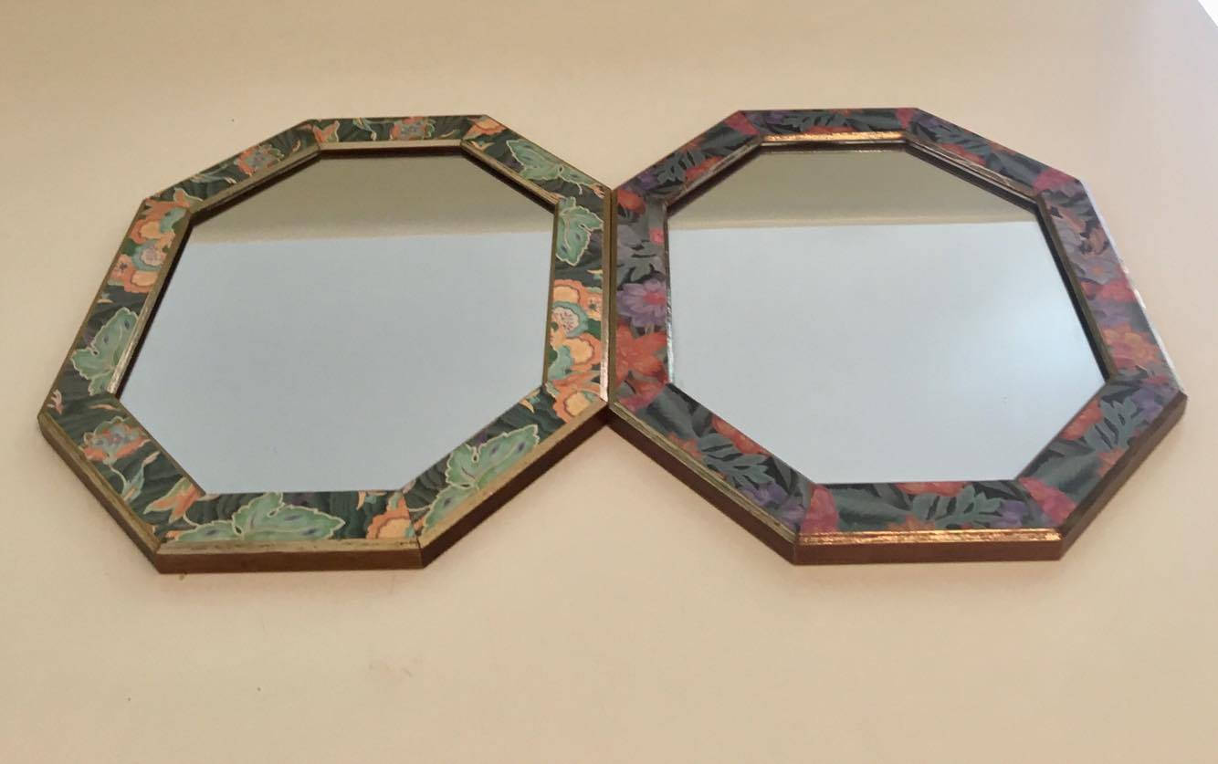 Octogonal Mirrors, Wooden Octagon Shape Flowers Decorative ...