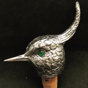 Antique Lapwing Bird Wine Bottle Stopper: Silver Plated Bar Decor