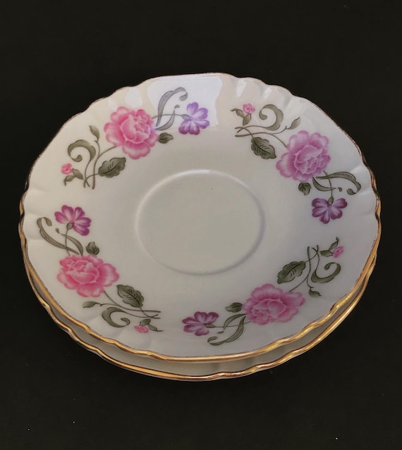 Richard Ginori Saucer Plates (set of 2): Italian Porcelain Roses