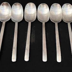 Vintage Ikea Data Soup Spoons, Stainless Steel Flatware, Set of 6