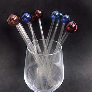 Cocktailroerders Muranoglas Vintage roerstaafjes jaren 1950 handgeblazen cocktail roerstaafje kleurrijk decor Italiaanse bar cadeau