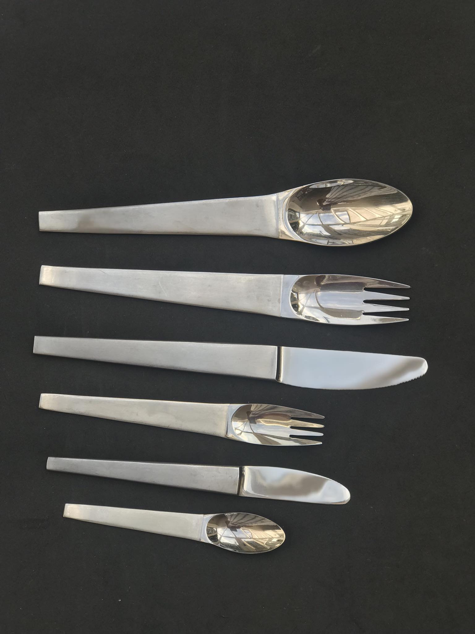 Modernist Flatware Set Carl Auböck Design for Morinox and Modernist Flatware Set Carl Auböck Design for Morinox and