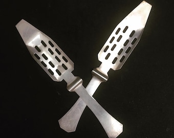 Antique French Absinthe Spoons: Signed Bistro Barware, Set of 2