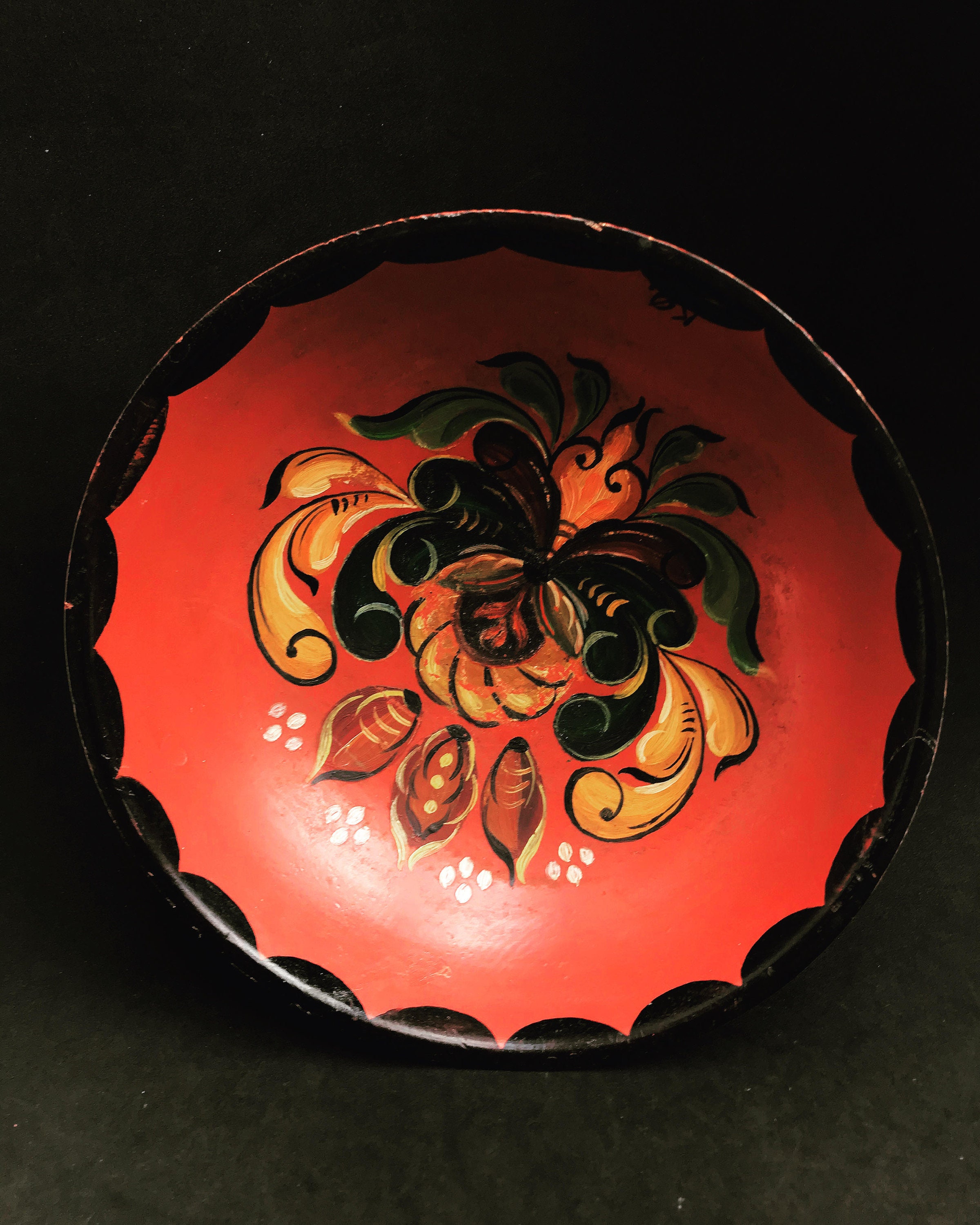 Rosemaling Vintage Panier