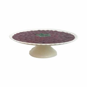 Stojak na ciasto stojak na ciasto Barbotine Berries stojak na ciasta, muffiny lub ser prezent podstawa na ciasto prezent dla gospodyni francuski ceramiczny bordowy