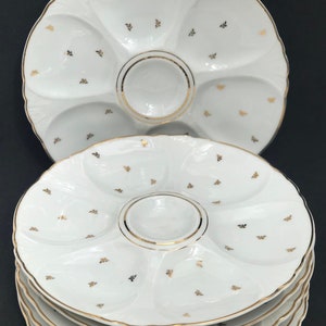 6 White Gold Oyster Plate Porcelain Limoges Ceral Collection  France Porcelaine Vintage White gold, Dish Collectors
