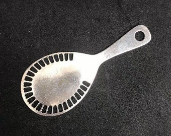 Antique Silver Plated Julep Strainer: English Bar Tool, 1920s