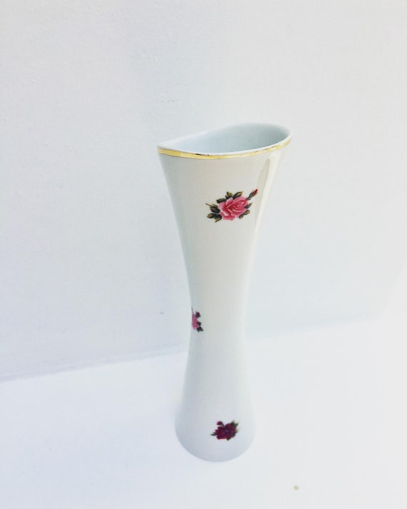 Hungarian Hollohaza Vase Romantic White Porcelain Vase Roses | Etsy India