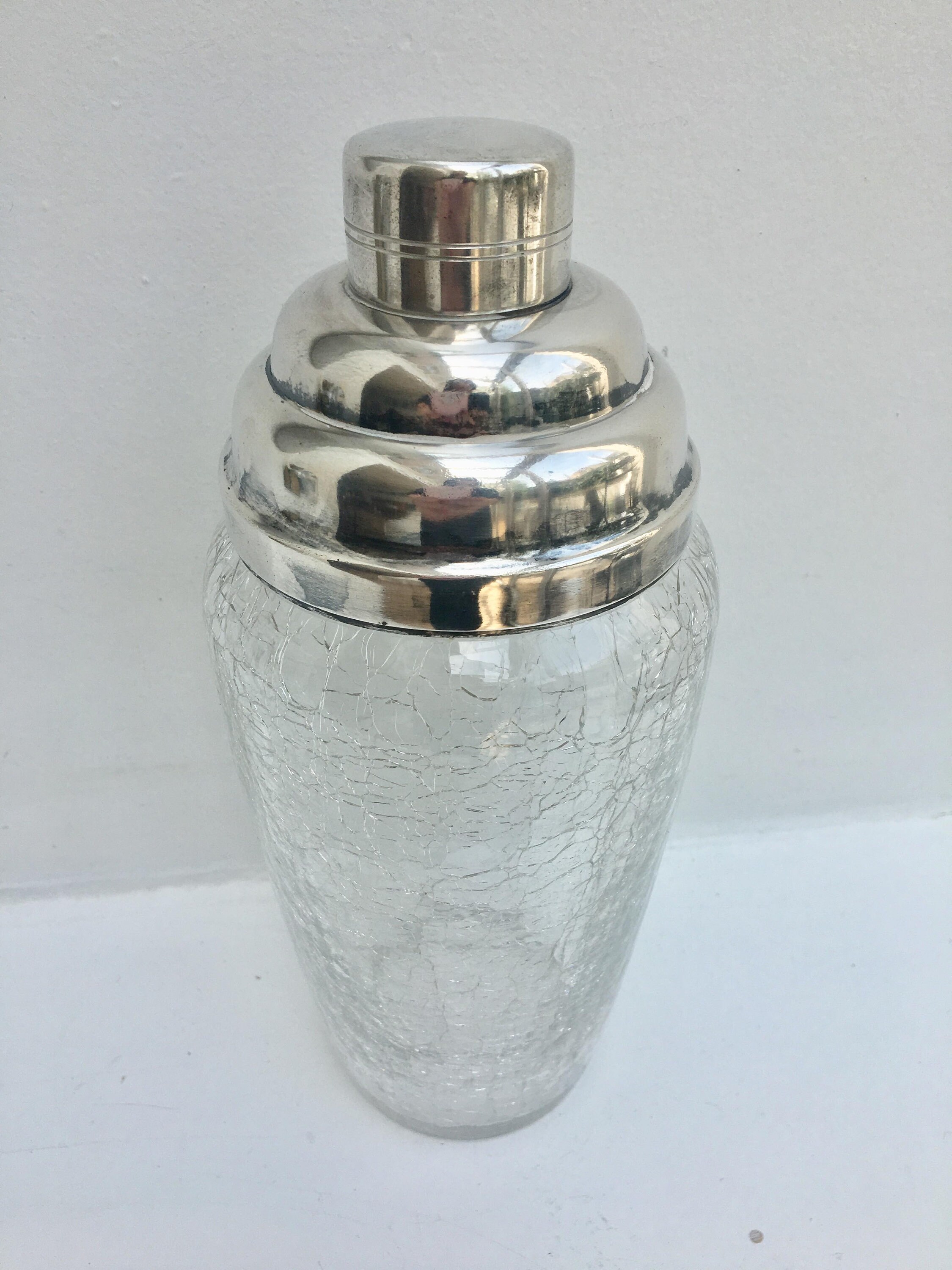 Vintage Cocktail Shaker Silver Plated Glass Shaker Bar Etsy UK