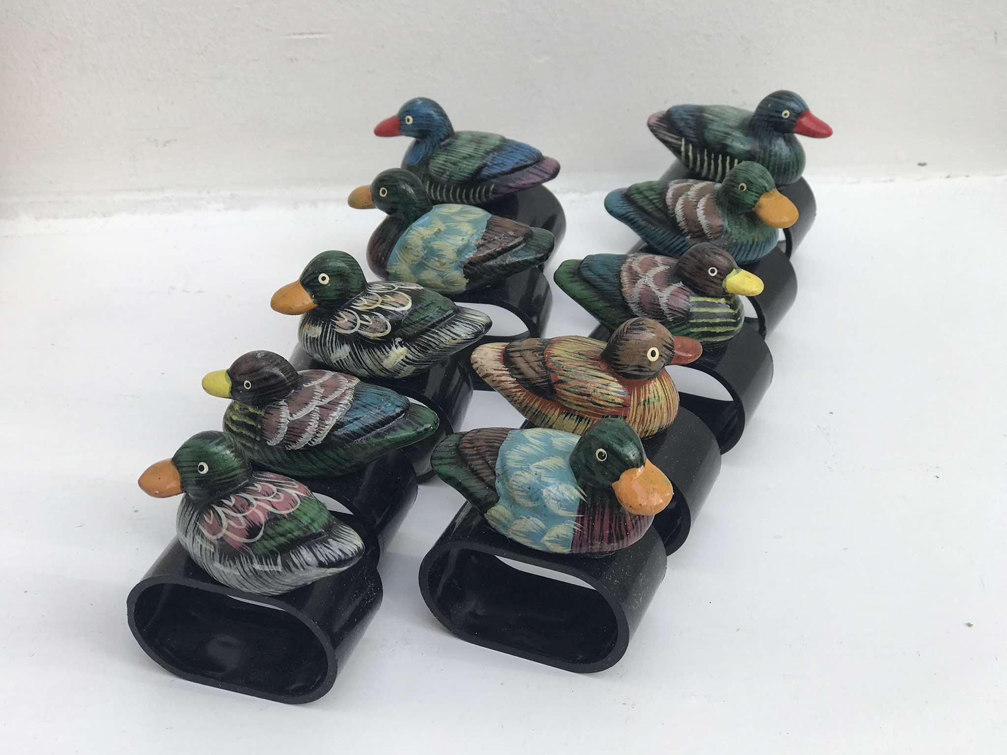 ヴィンテージペイント木製ダックナプキンリング - 10個セット - Etsy 日本