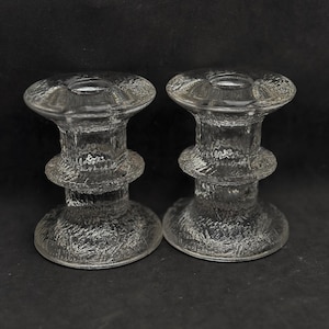 Candlestick holder Set 2 The Festivo candleholder Timo Sarpaneva Iittala 1966 Candle holder Finnish Design, Scandinavian Art Glass Abstract